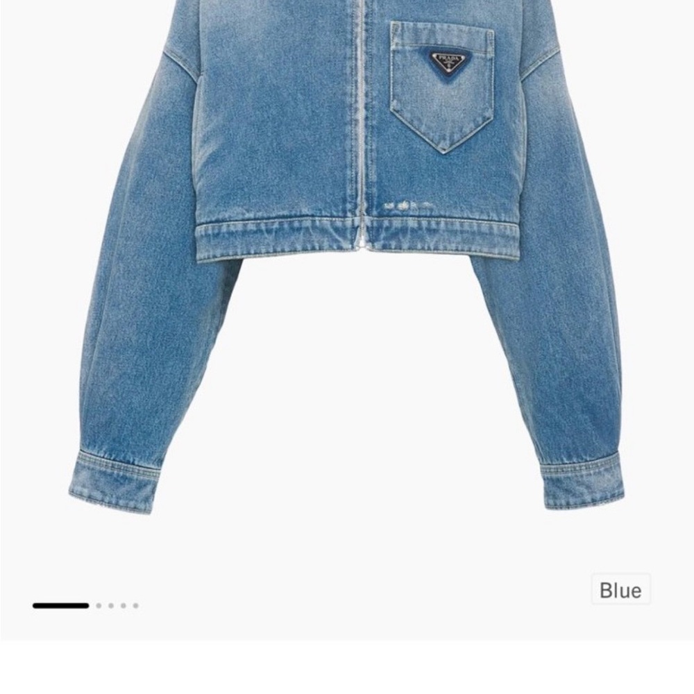 Prada Blue Cropped Denim Jacket - Picture 2 of 13